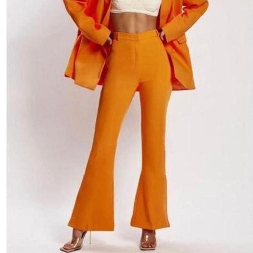 Meshki Vibrant Orange Flare Pantsuit